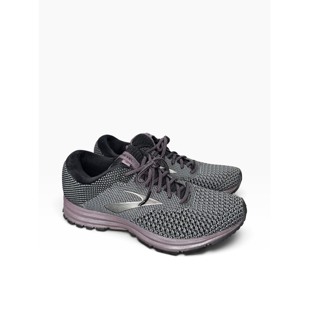 Brooks Revel 2 Womens Running Shoes Gray Black Purple Knit 1202811B058 Size 9